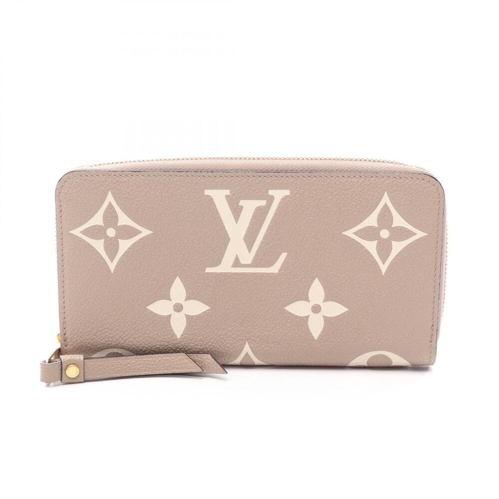 Louis Vuitton Zippy Wallet Bicolor Leather Monogram Empreinte Ivory White Beige